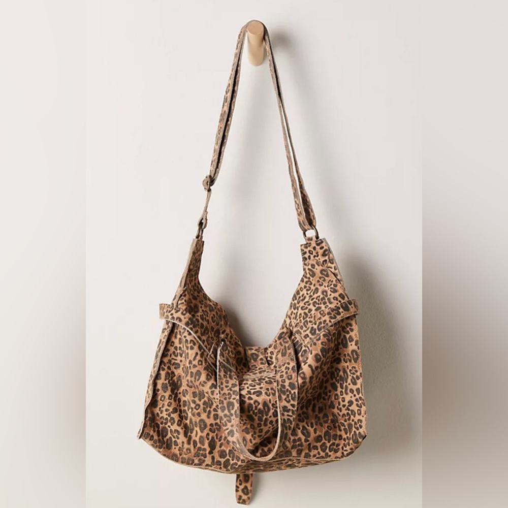 Free People Wild Thing Leather Tote Beige Combo - Picture 4 of 12